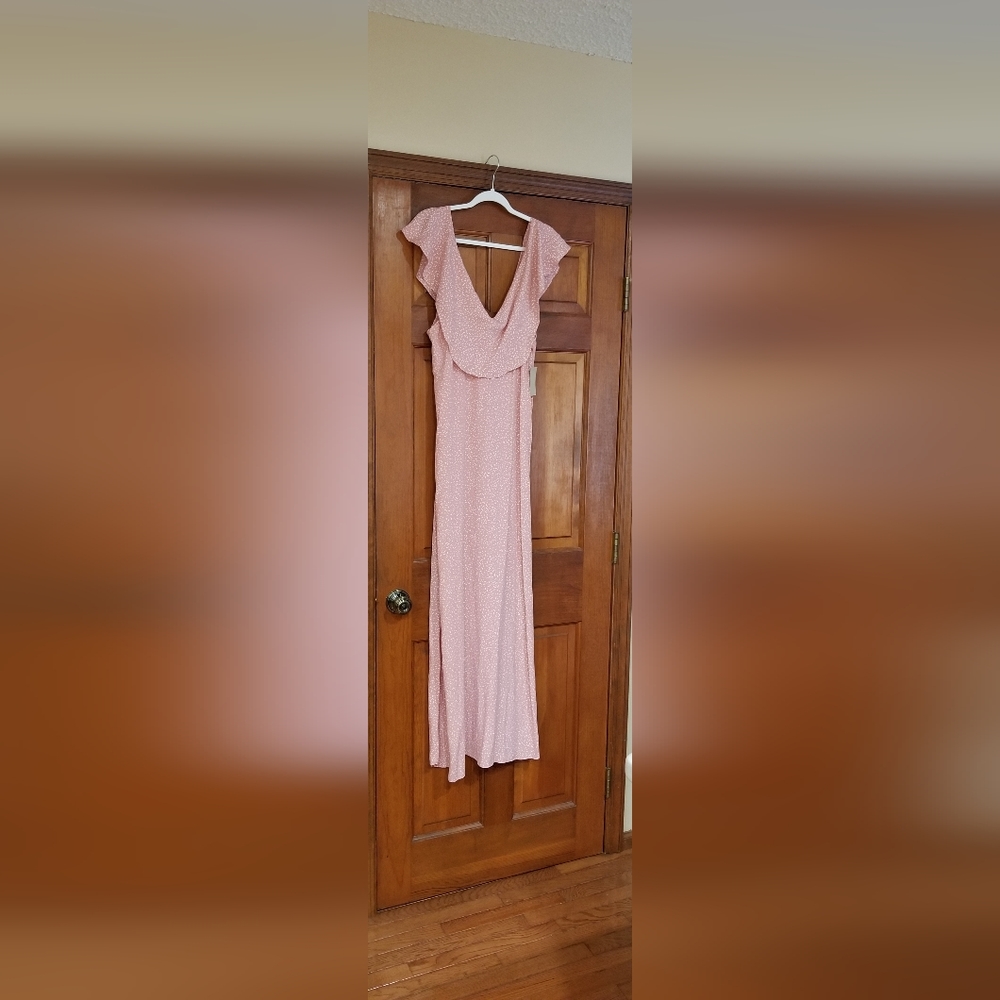 Flynn Skye pink and white rayon maxi dress.  Never worn